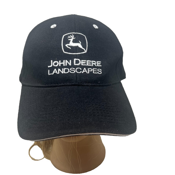 John Deere Landscapes Black Baseball Cap Mens One Size Adjustable Hat - Picture 8 of 8